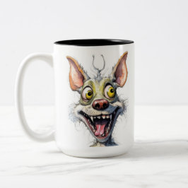 Funny Monster Hund: Chuckling Chihuahua Zweifarbige Tasse