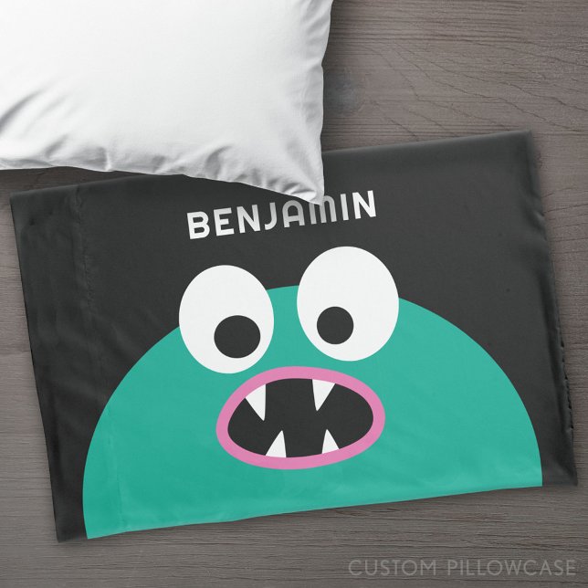 Funny Monster - Individuelle Name Niedlich Kissenbezug (Custom Pillowcase)