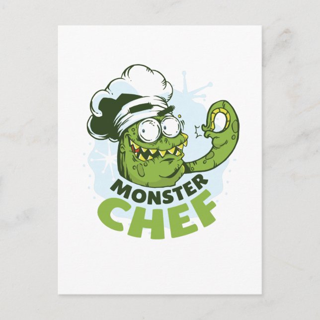 Funny Monster Koch Kraken Octpous Monster Custom Postkarte (Vorderseite)