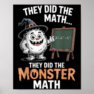 Funny Monster Math Teacher Halloween Yeti Kostüm Poster