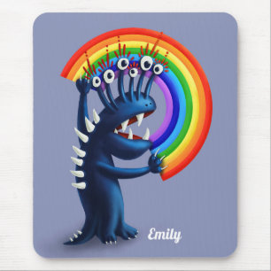 Funny Monster Pride Rainbow Name Mousepad