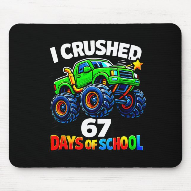 Funny Monster Truck Six Seven Meme Boys Kids Schoo Mousepad (Vorne)