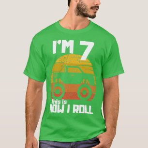 Funny Monster Trucks 7th Birthday Party Geschenk S T-Shirt