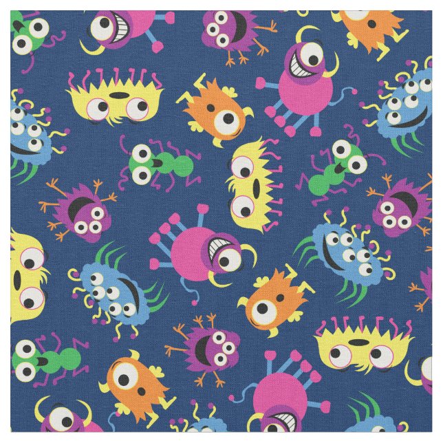 Funny Monsters Niedlich Kids Decke Stoff (Nahaufnahme)