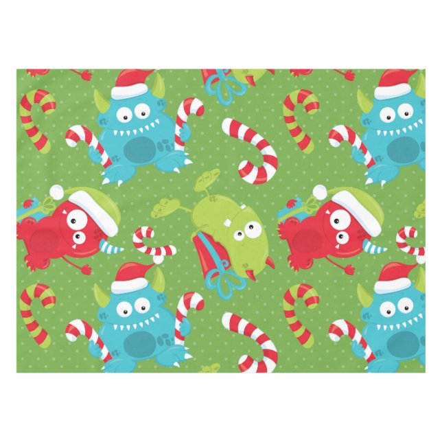Funny Monsters Weihnachts-Tableclout Tischdecke (Vorderseite (Horizontal))