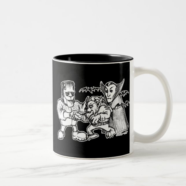 Funny Monsters Zweifarbige Tasse (Rechts)