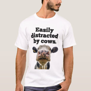 Funny Moo Cow Dairy leicht von Kühen abgelenkt  T-Shirt