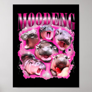Funny Moo-deng Ba Poster