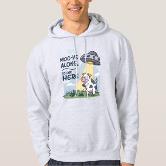 Funny "Moo-ve Along" UFO Kuh Entführung T-Shirt Hoodie