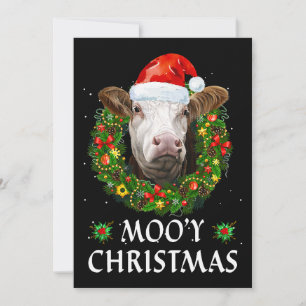 Funny Mooey Weihnachtsfeier Weihnachtsmannmütze Ku Einladung