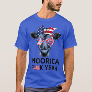Funny Moorica Kuh 4. Juli Moo Patriotic Bauer T-Shirt