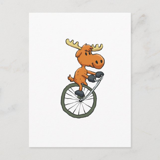 Funny Moose auf Monozytom | Hintergrundfarbe auswä Postkarte (Vorderseite)