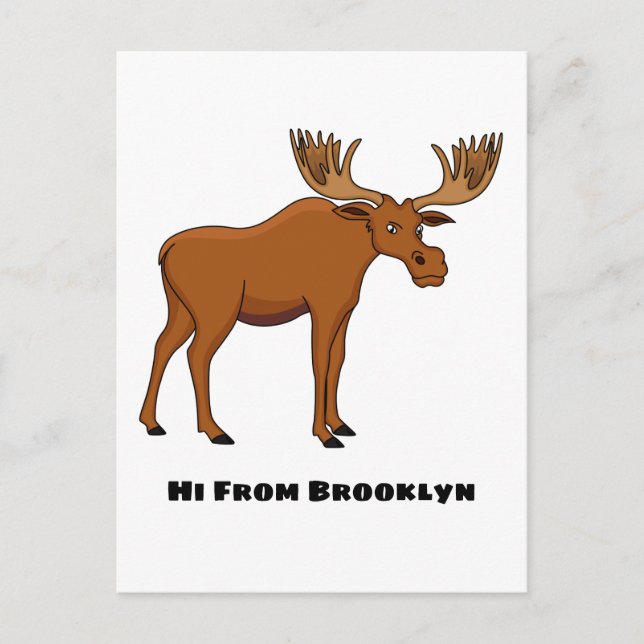 Funny moose cartoon illustration  postkarte (Vorderseite)