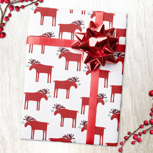 Funny Moose Holiday Geschenkpapier