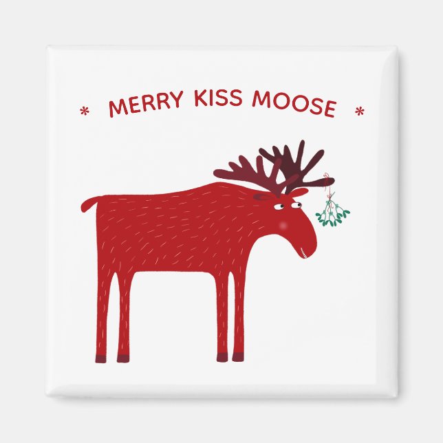 Funny Moose Holiday Magnet (Vorne)