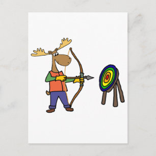 Funny Moose Praxis Bogenschießen Postkarte