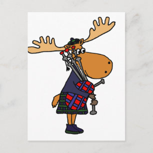 Funny Moose Spielen Bagpipe Postkarte