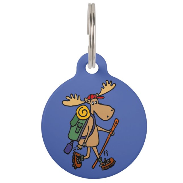 Funny Moose Wander-Tag Haustiermarke (Vorderseite)