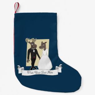 Funny Moose Wedding Cartoon Kleiner Weihnachtsstrumpf
