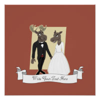 Funny Moose Wedding Cartoon