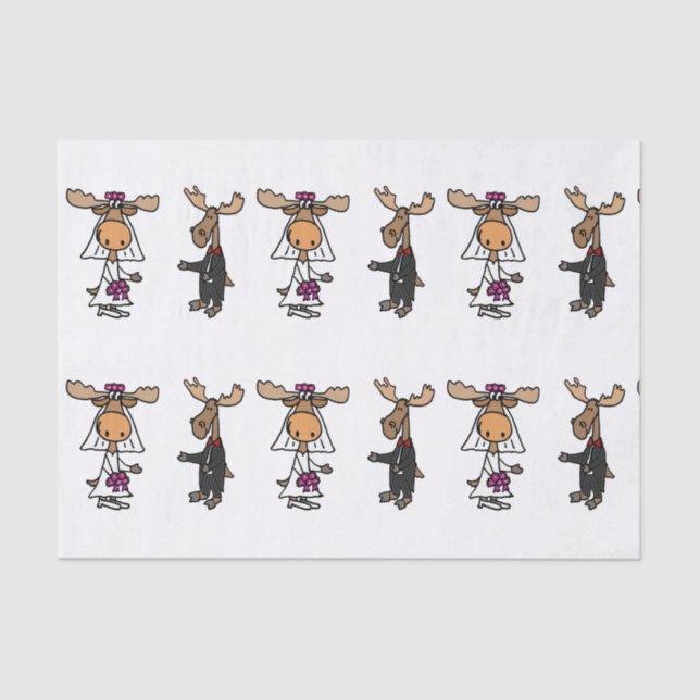 Funny Moose Wedding Tissue Seidenpapier (Vorderseite)