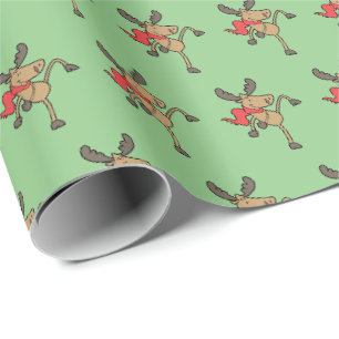 Funny Moose Weihnachtsfeiertag Geschenk Wrap Geschenkpapier