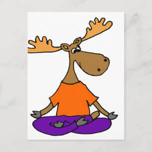 Funny Moose Yoga Art Postkarte