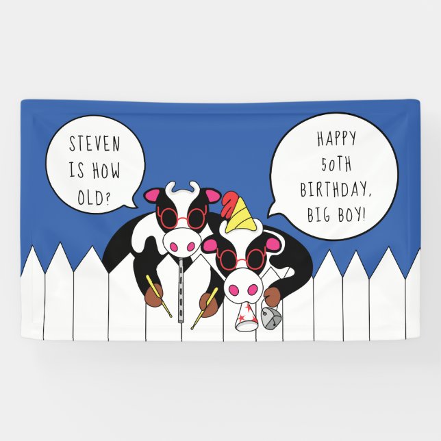 Funny Moosicians Personalisieren Party Banner (Horizontal)