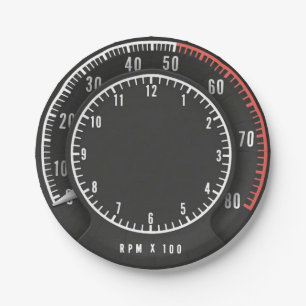 Funny Mopar - Tic Toc Tach Runde Uhr geladen Pappteller