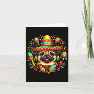 Funny Mops Cinco De Mayo Niedlicher Mexikanischer  Karte