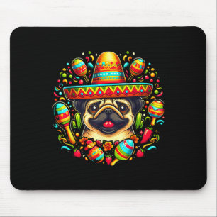 Funny Mops Cinco De Mayo Niedlicher Mexikanischer Mousepad