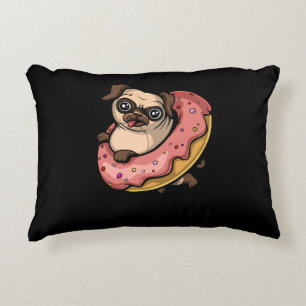 Funny Mops Dog Donut Lover Pet Dekokissen