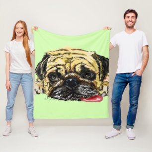 Funny Mops Dog Fleece Blanket - Ihre Farben