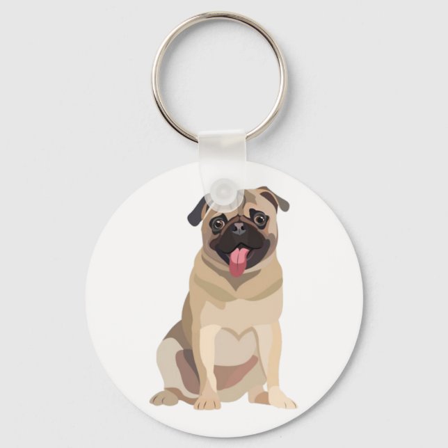 Funny Mops Dog Pet Lover | Geschenk für Lover Schlüsselanhänger (Vorderseite)