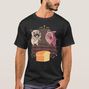 Funny Mops Dog Pig Loaf Brot, Mops Loaf Vergleich T-Shirt
