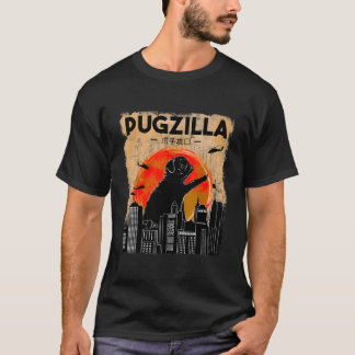 Funny Mops Dog Pugzilla Weihnachtsgeschenke für Mo T-Shirt