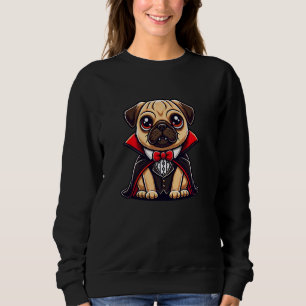 Funny Mops Dracula Vampire Dog Halloween Kostüm Bo Sweatshirt