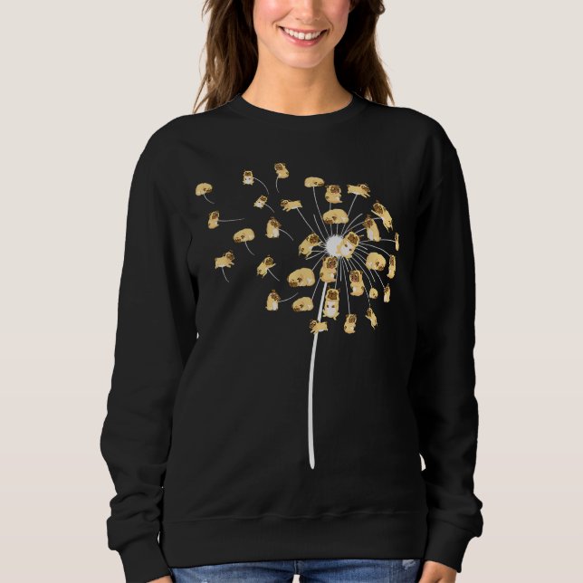 Funny Mops Geschenk für Männer Frauen Coole Blume  Sweatshirt (Vorderseite)