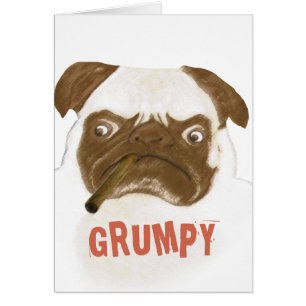 Funny Mops Grumpy Puggy mit Cigar