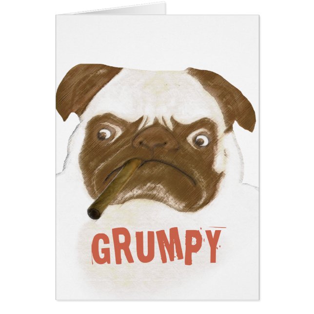 Funny Mops Grumpy Puggy mit Cigar (Vorne)
