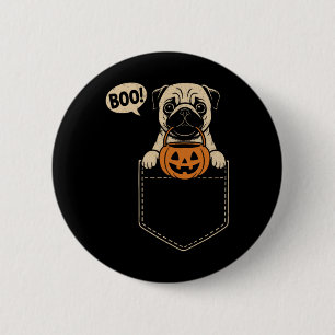 Funny Mops Halloween Niedlicher Mops Dog Pocket Bo Button