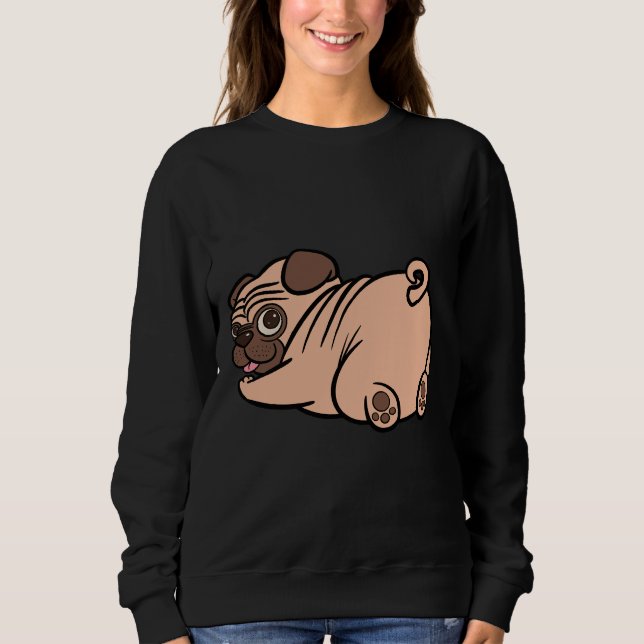 Funny Mops Hintern Hunde Illustration Klassischer  Sweatshirt (Vorderseite)