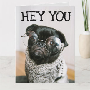 FUNNY MOPS HUND BIRTHDAY GREETING CARDS KARTE