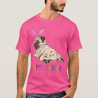 Funny Mops Hund Bunny Osterball Balls Eier fallen T-Shirt