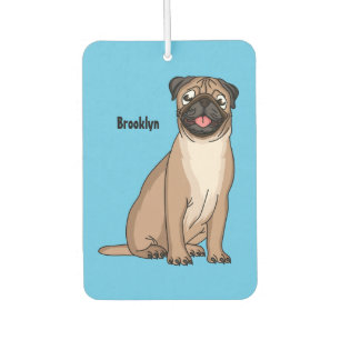 Funny Mops Hund Cartoon Illustration Autolufterfrischer
