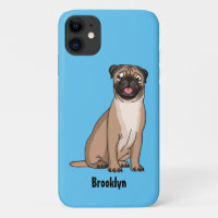 Funny Mops Hund Cartoon Illustration