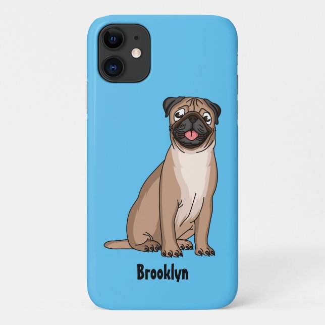 Funny Mops Hund Cartoon Illustration Case-Mate iPhone Hülle (Rückseite)