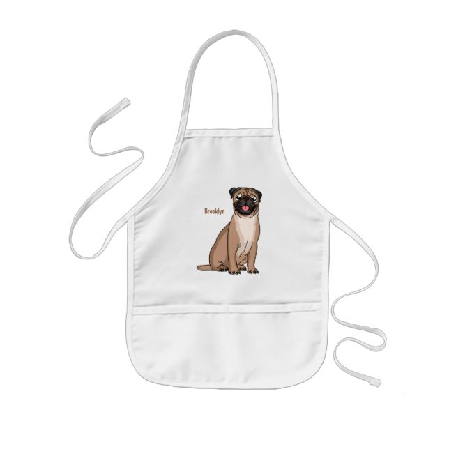 Funny Mops Hund Cartoon Illustration Kinderschürze (Vorne)