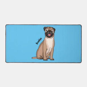Funny Mops Hund Cartoon Illustration Schreibtischunterlage