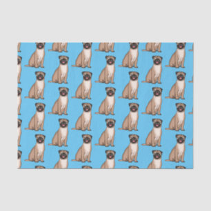 Funny Mops Hund Cartoon Illustration Seidenpapier